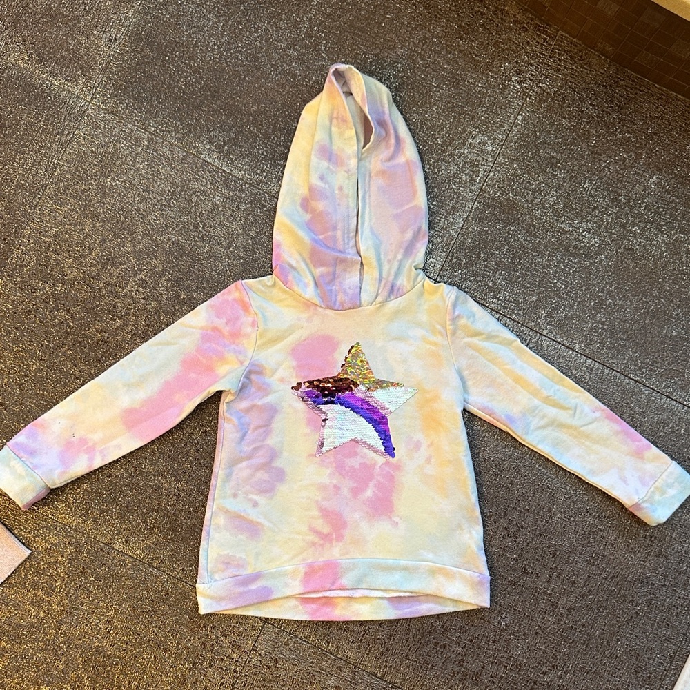 Kids Star Hoodie - Pink and White